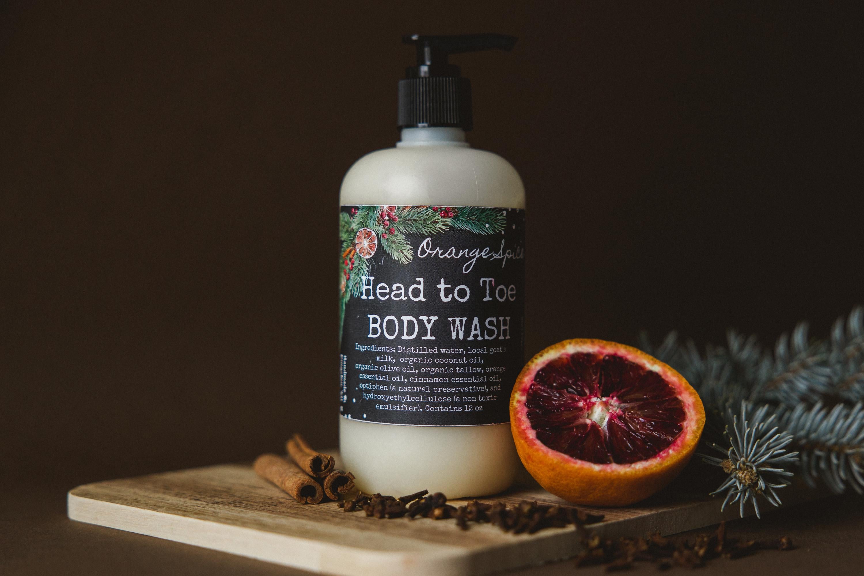 Goat Milk Body Wash Pure Ingredients 12Oz Pump Organic Oils Lavender Peppermint Orange Lemongrass