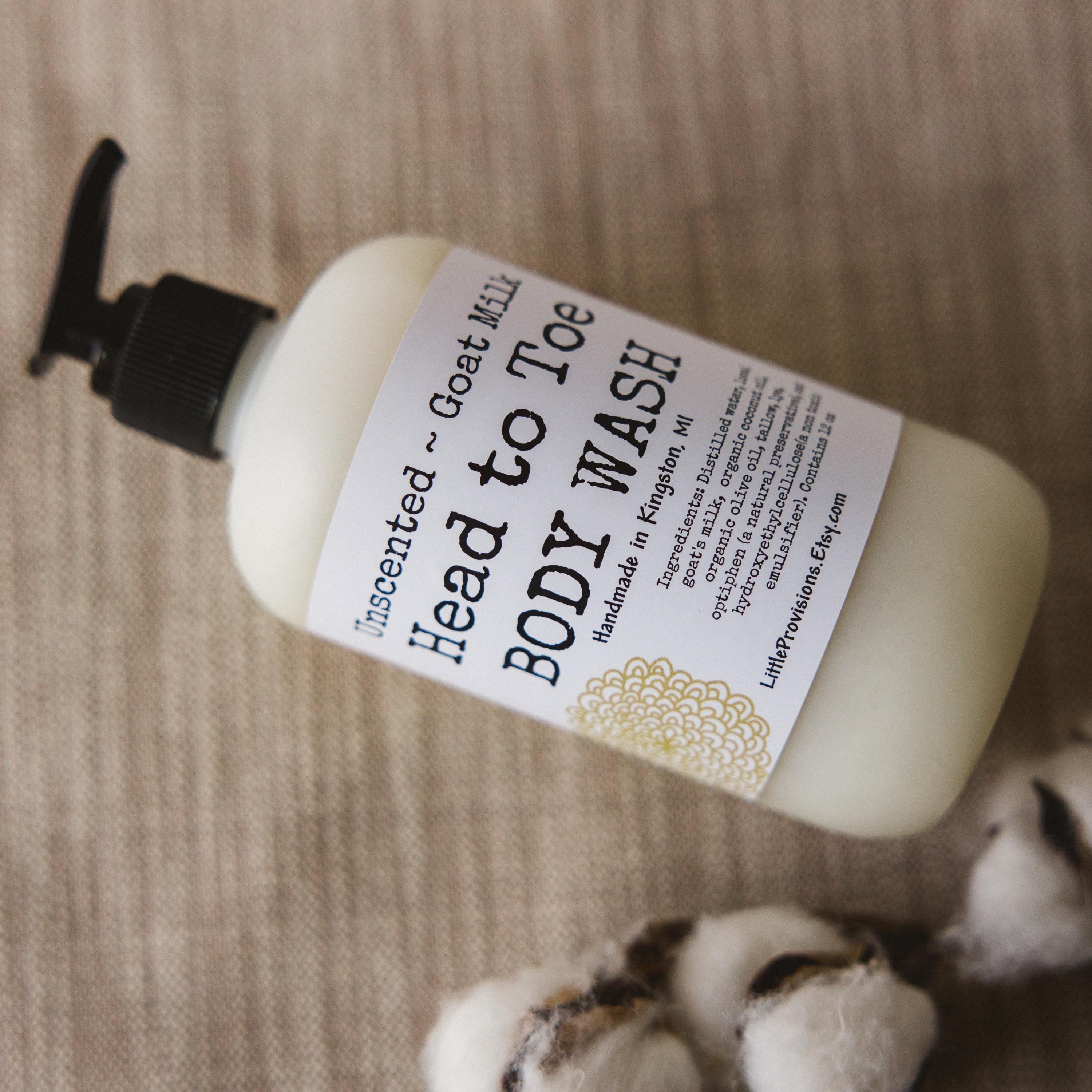 Goat Milk Body Wash Pure Ingredients 12Oz Pump Organic Oils Lavender Peppermint Orange Lemongrass