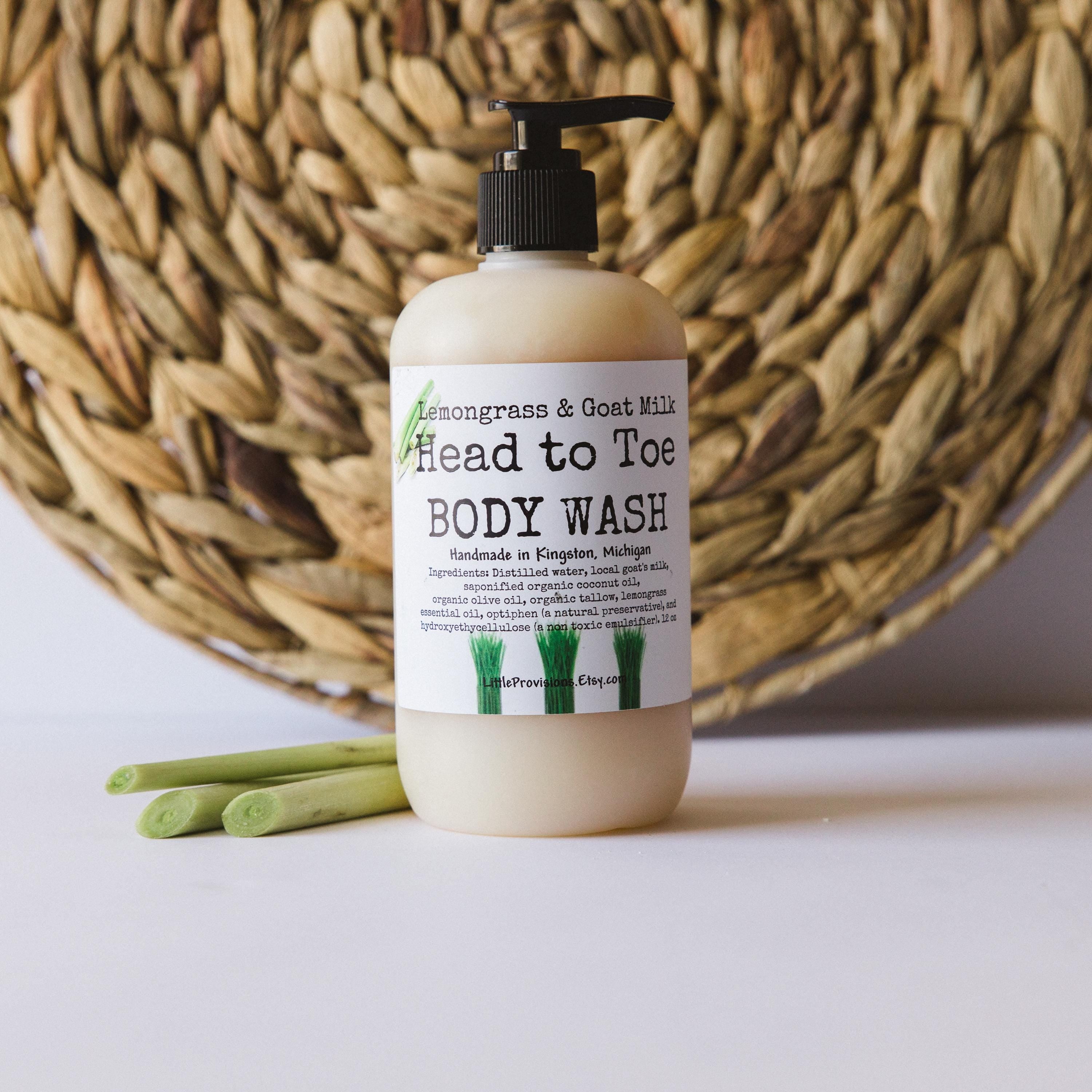 Goat Milk Body Wash Pure Ingredients 12Oz Pump Organic Oils Lavender Peppermint Orange Lemongrass